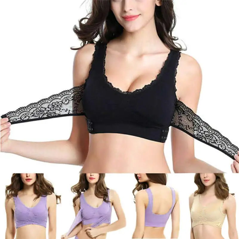 

Buckle Closure Sports Bras Women's Seamless