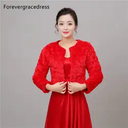 Forevergracedress высокое качество с длинным рукавом Искусственный мех свадебные Обёрточная бумага Болеро Куртки люкс пальто накидка платки Шарфы