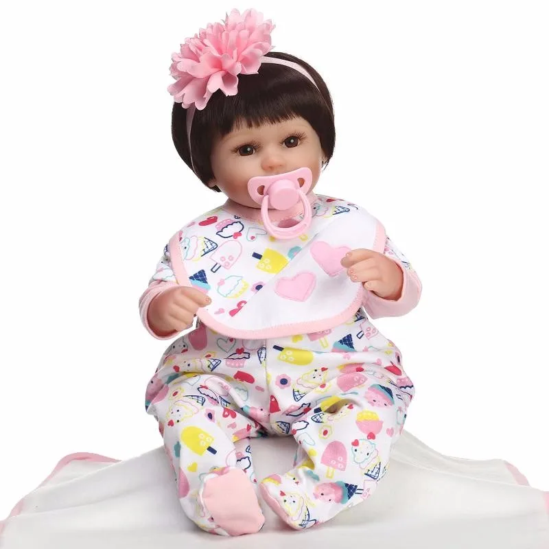

17inch Soft Silicone Reborn Dolls lol reborn-baby collectible Dolls modeling princess toddler Kids Real touch bebe Xmas gifts