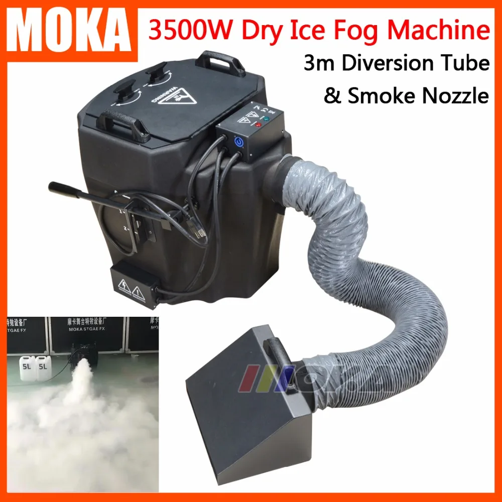 1 Pcs/lot 3500w dry ice fog machine with smoke nozzle and diversion