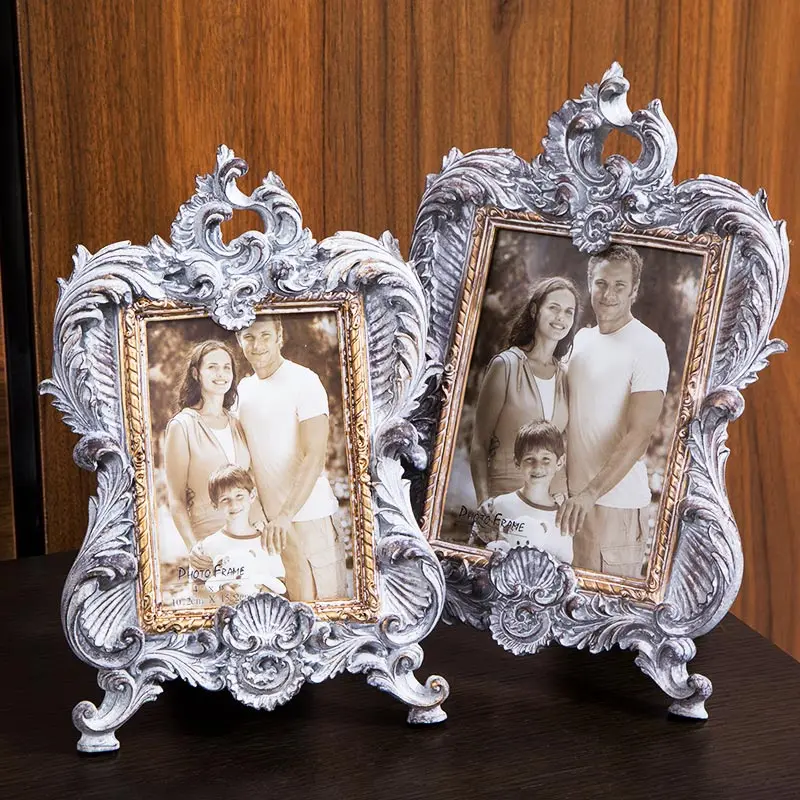 

European Palace Style Sliver Photo Frame Quality Birthday Gift Party Decor Picture Frame 1pcs Desktop Table Frames For Pictures