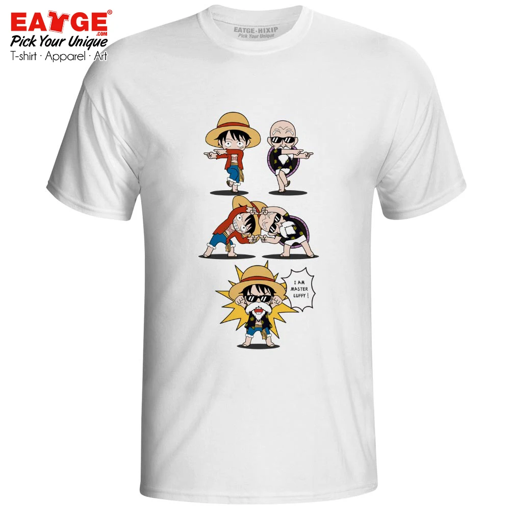 

I Am Master Luffy T Shirt One Piece Luffy Fusion Dragon Ball Master Roshi T-shirt Anime Crossover Funny Design Men Women Tee