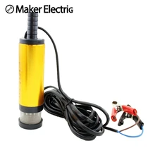 Mini 12/24V Diameter 38MM Electric Water Car Camping Submersible Transfer Oil Pump Aluminium Alloy Belt Filter Net