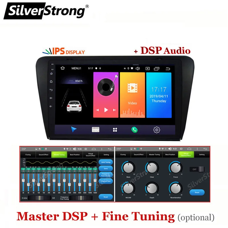 Top SilverStrong 9inch IPS Display Car 2Din Radio Android9.0 For Skoda Octaiva A7 octavia3 2013-2017 Android Radio RDS TPMS 2