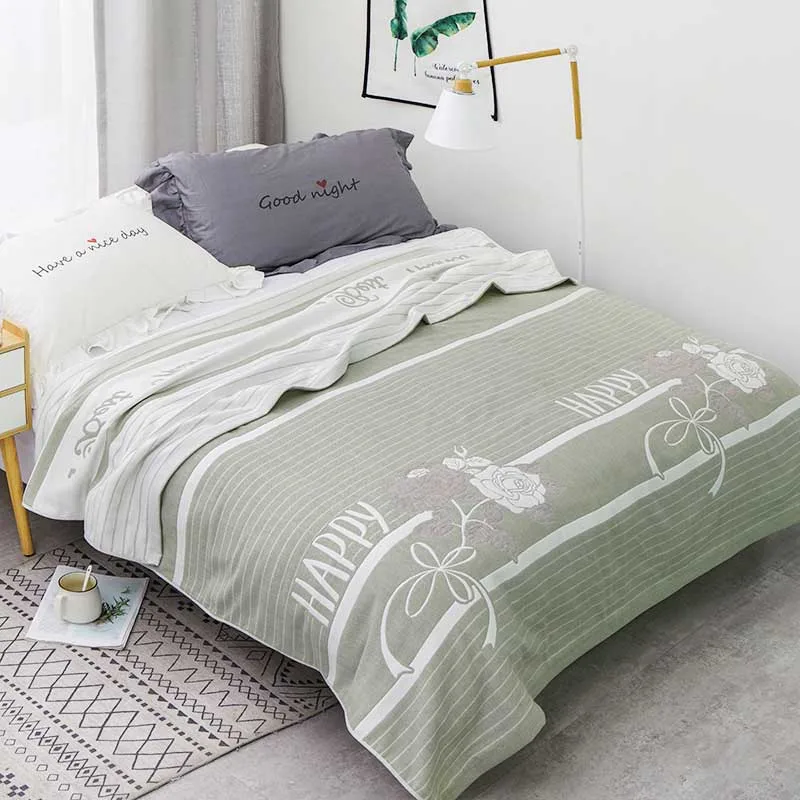 

Four Layers Cotton Gauze Towel Blanket for Teens Adults Soft Throw For Adults On The/Bed/Sofa/Plane/Travel Bedding Bedspread