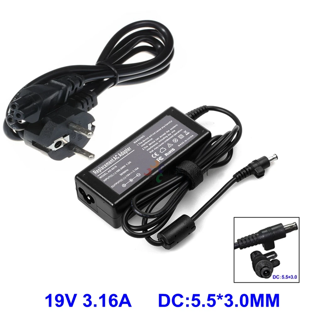 

19V 3.16A 60W AC Adapter Power Supply for Samsung NP300E5A NP300E5A-A01U NP300V5A NP350U2B Laptop Charger With AC Cable