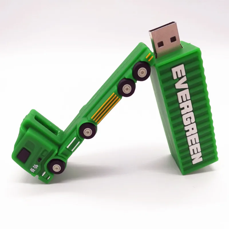 Usb флеш-накопитель для грузовика, 4 ГБ, 8 ГБ, 16 ГБ, 32 ГБ, 64 ГБ, флеш-накопитель, мультяшный грузовик, диск памяти, usb флешка, персональный подарок, cle