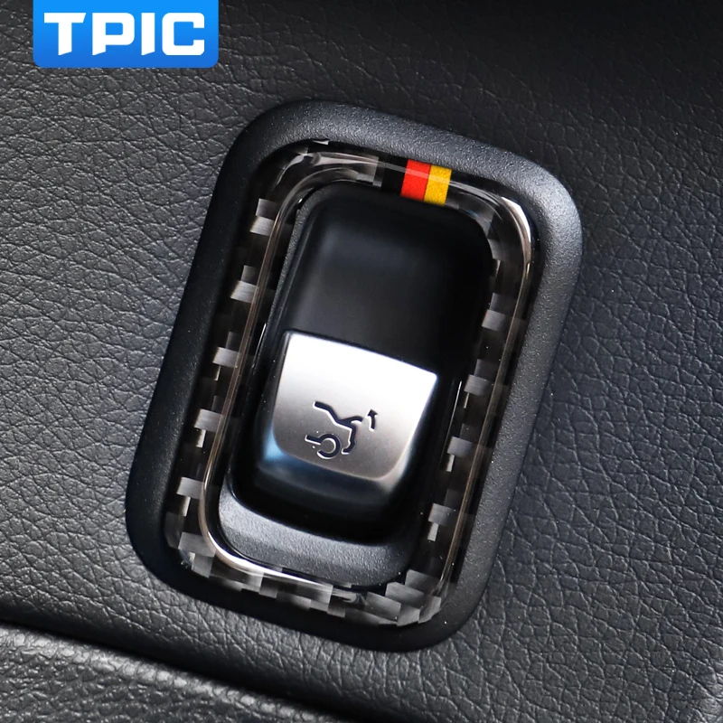 

Car Styling Carbon Fiber Rear Trunk Switch Control Button Trim Frame Stickers For Mercedes C Class W205 GLC Accessories