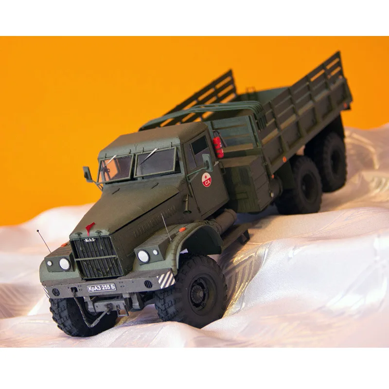 

1/25 Manual DIY Kraz-255B Military Cardboard Model Truck Military Fans Collection Very Difficult Assemble Toys & Hobbies Model
