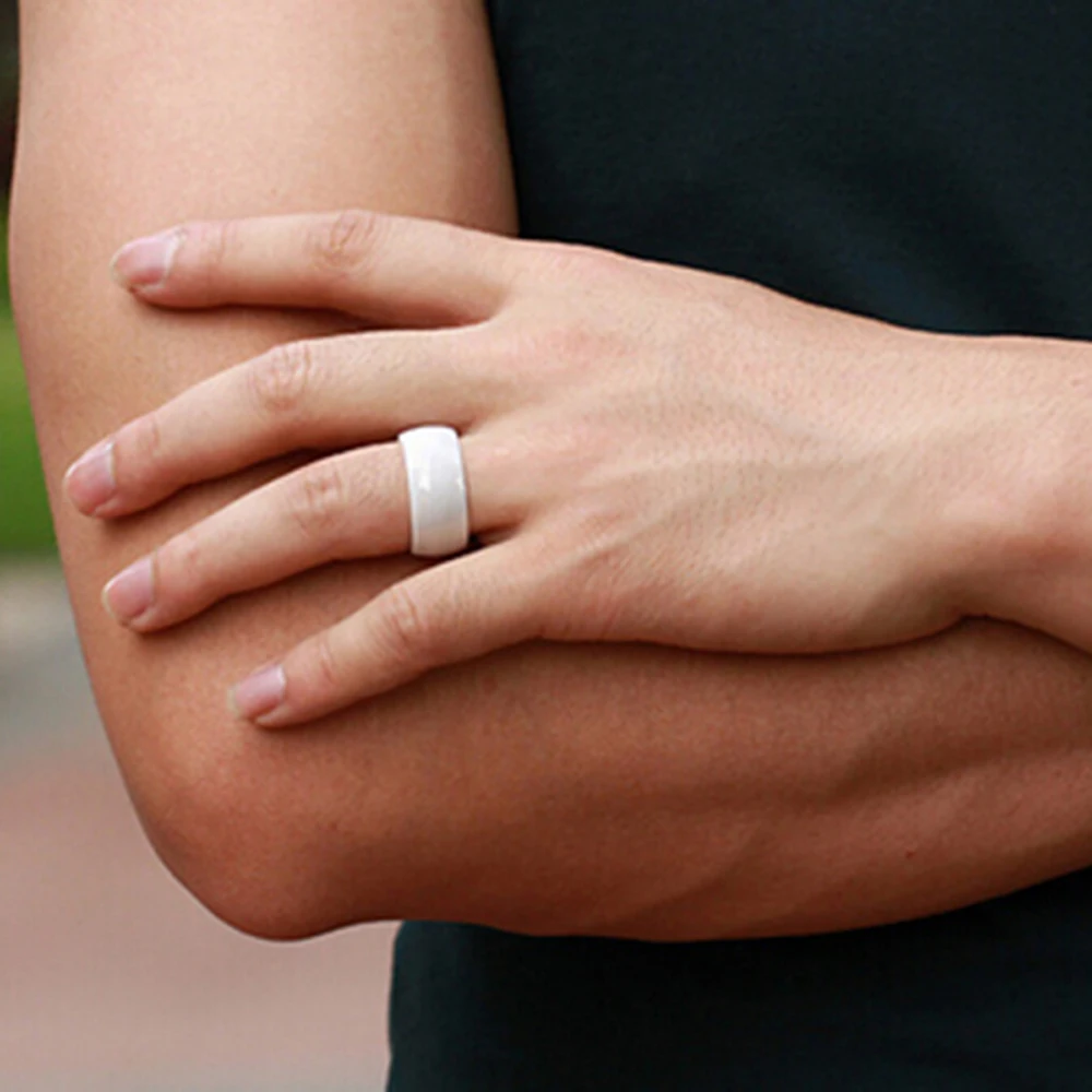 Unisex Jewelry Ring Standard USA Size 6-11 Luxury White Broad Ceramic Accessories For Party Design ceramic ring,finger ring