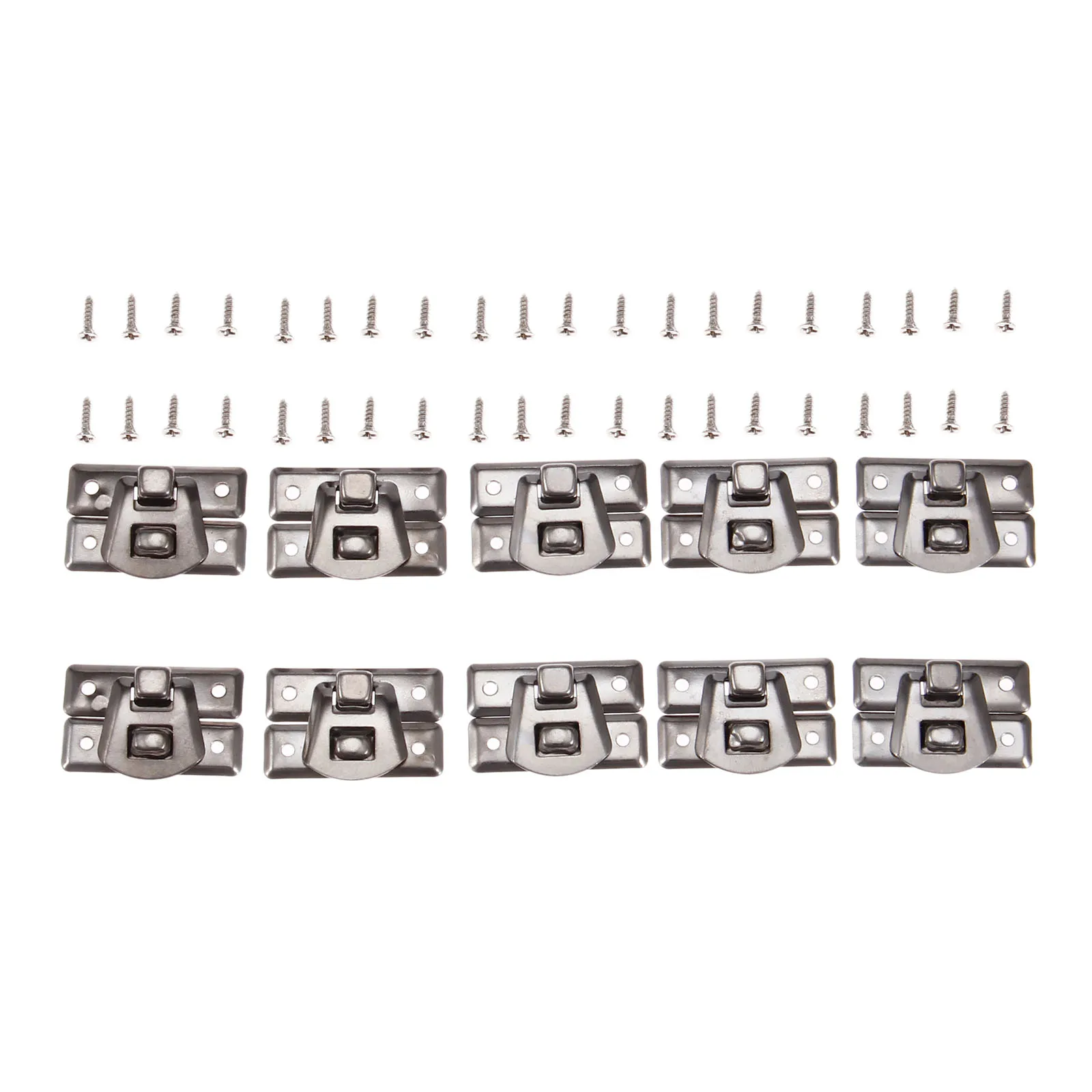 

DRELD 10Pcs Silver Box Hasps Iron Lock Catch Latches for Jewelry Chest Box Suitcase Buckle Clip Clasp Vintage Hardware 31*22mm