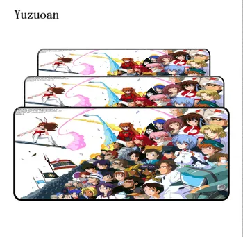 

Yuzuoan 900*400*3 Genesis Evangelion Anime Large Lock Edge Gaming Mousepad Computer Desk Mouse pad for LOL DOTA CSGO Gamer Pad