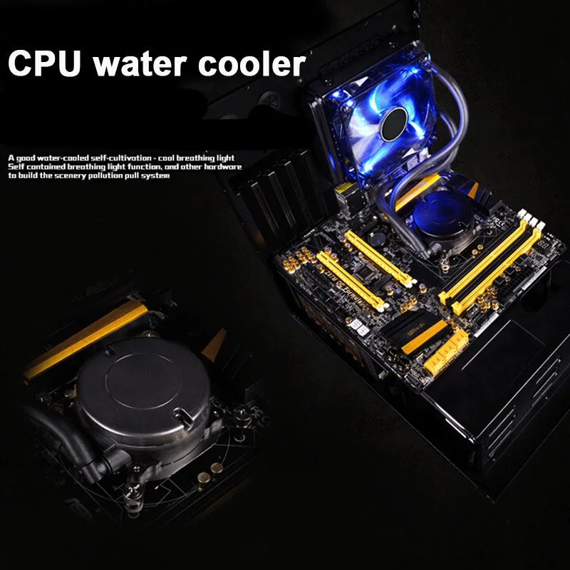 

120K CPU Liquid Cooler Cooling Radiator Fan Heatsink For Intel LGA2011 1366 1156 1155 AMD SL@88
