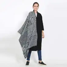 Women font b Tartan b font Foulard Luxury Brand Pattern Echarpe Hiver Femme Houndstooth Blanket Scarf
