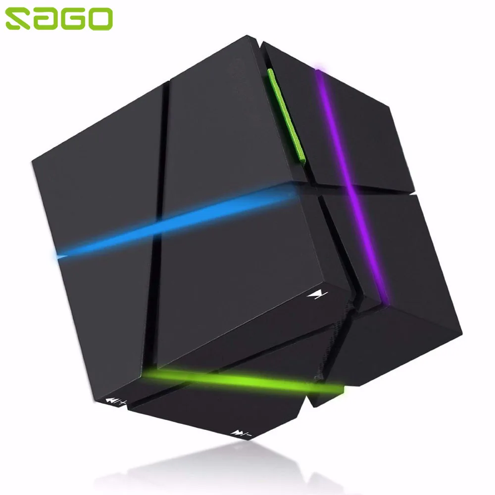 

Sago LED Speaker Portable Bluetooth Speaker Stereo Magic Cube Mini Wireless 4.0 Speaker with Microphone for Smartphones iPhone
