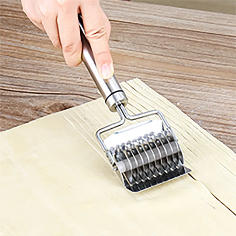 1PC Stainless Steel Spaghett Noodle Maker Lattice Roller Docker Dough