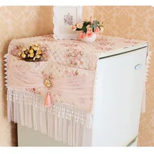 Пасторальная крышка холодильника кружевная ткань морозильная камера Пылезащитная крышка полотенце для холодильника Пылезащитная крышка Органайзер карманные сумки для хранения цветочный принт