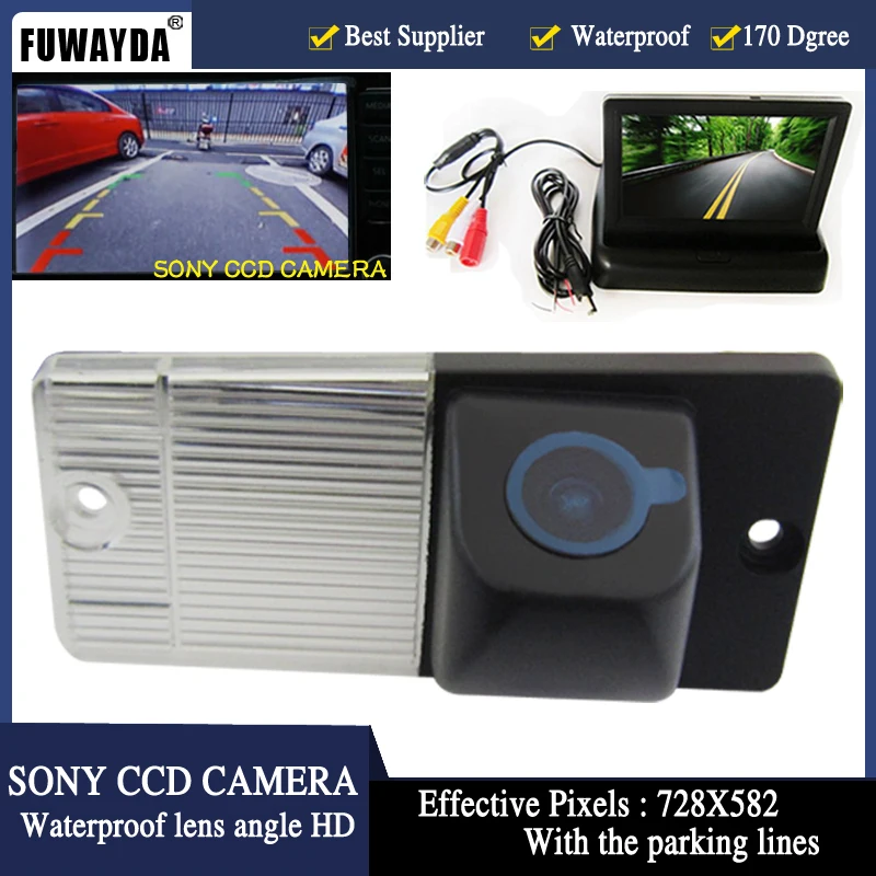 Автомобильная камера заднего вида FUWAYDA с CCD 4 3-дюймовым цветным ЖК-дисплеем