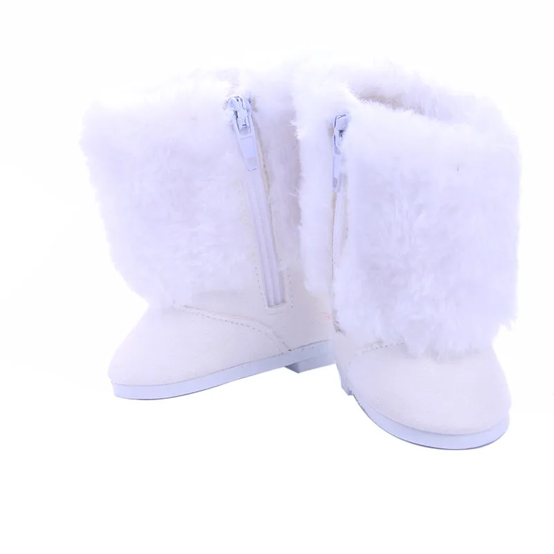 Doll Shoes Boots Fur Toy Gift Doll Shoes White Long Boots For 18" inch American Doll For Generation Toy Accessories