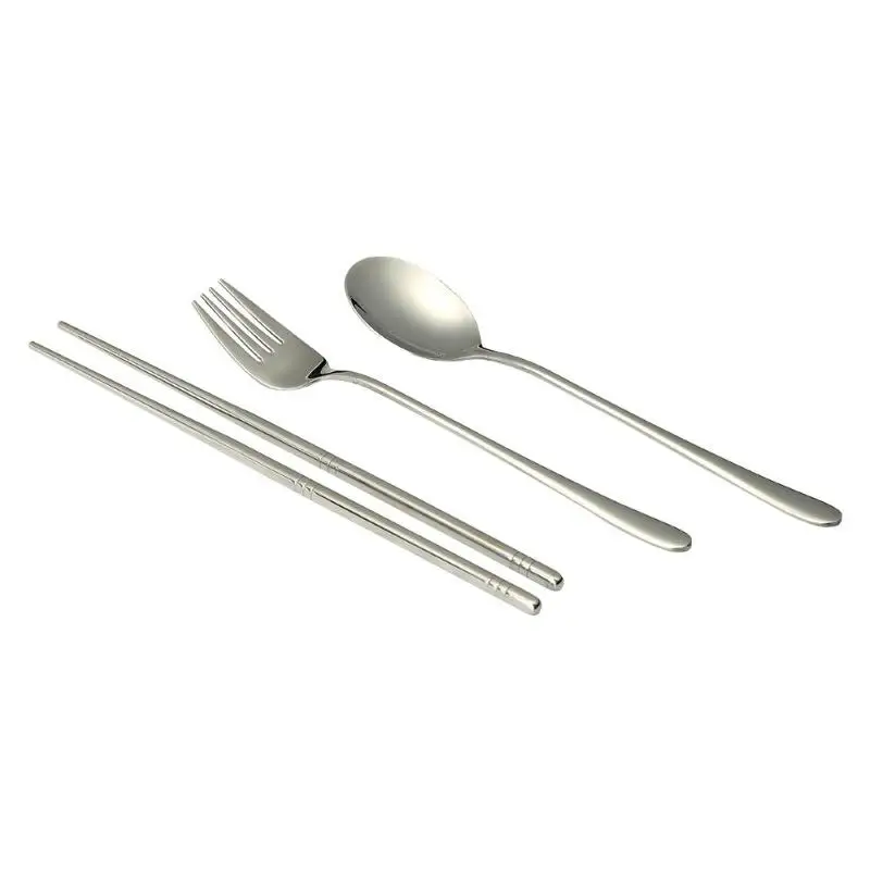 4 шт портативный набор посуды из нержавеющей стали, палочки для еды, ложка, вилка, посуда для пикника, подарки, наборы посуды для пикника