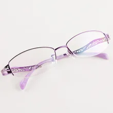 Женщина сплава Очки Оптический Высокое качество Элегантность Женский глаз Очки Рамки Металл полу без оправы для очков Близорукость очки
