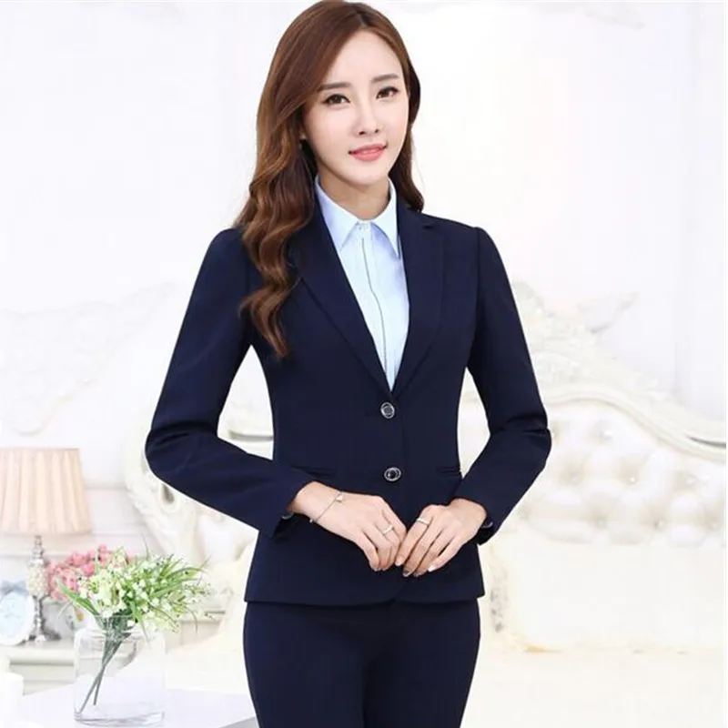 Fashion lady's suit jacket and trousers suitable for age season suits