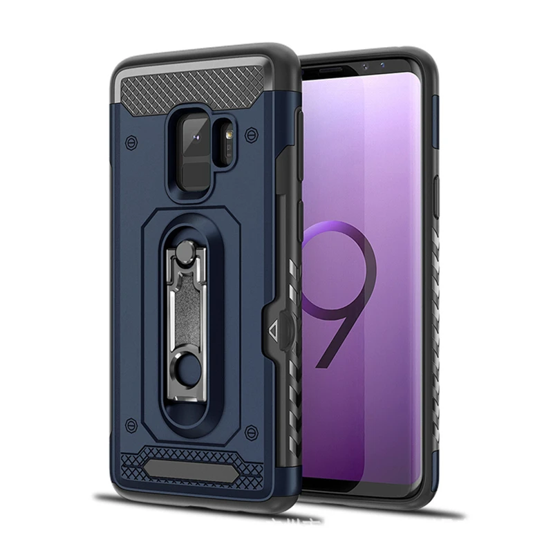 Защитный чехол подставка для Samsung Galaxy Note 9 8 S9 S8 плюс J3 J5 2017 с отделениями кредитных