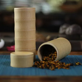 Vintage Bamboo Tea Box Storage Box Tea Canister Boxes Tea Jar Caddy Seal Storage Bottle Case Handmade Organizer Spice Jar 3