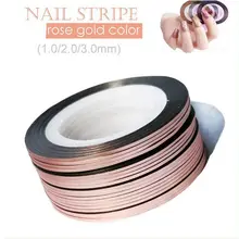 

10Pcs/Lot 1mm/2mm/3mm Rose Gold Stripping Tape Line Adhesive Nail Strips Metalic Yarn Striping Strip Nail Tape Sticker NSL03-4#