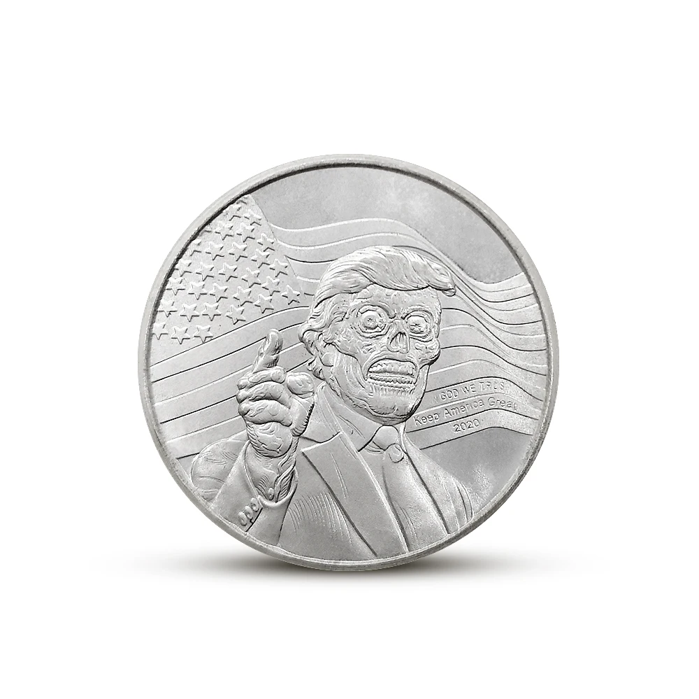 Монета с черепом US Challenge Coins Дональд Трамп значок Золотая Серебряная монета