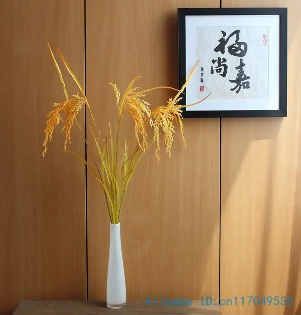 6 шт. Красивая Искусственная желтая рисовая Пластиковая Растение для украшения дома сценический подарок F318