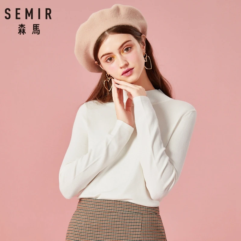 SEMIR Womens Sweater 2018 Winter Tops Turtleneck Sweater Women Thin Pullover Jumper Knitted Sweater Pull Femme Clothing