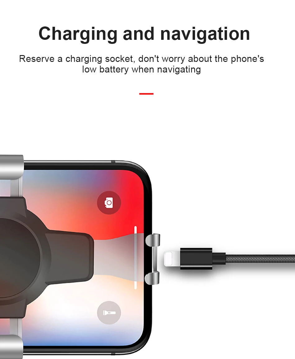 !ACCEZZ Universal Car Air Vent Phone Holder For iphone X XS XR 8 7 Plus 360 Degree Rotation Gravity Bracket Stand Mobile Support (8)