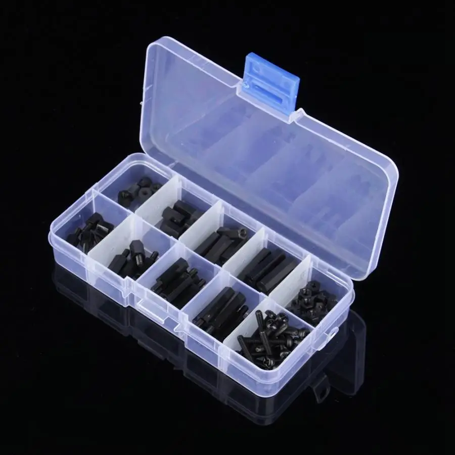 

88Pcs/lot M3 Nylon Standoff Spacer Column For Fixed Plastic Spacing Screws Set PCB Motherboard