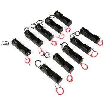 

30pcs/lot MasterFire Plastic 1 x 18650 Battery 3.7V Clip Storage Holder Box Case Cover Black With Wire Lead