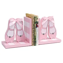 Home Decoration Brand KIDS Shoes Design Bookends Book Ends Shelf Holder Wood Book Stand Gift for Girls