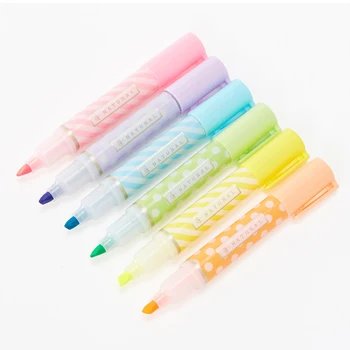 

6 Colors/set Highlighters Markers Pink Orange Yellow Green Blue Purple Marking Pen for Marker Drawing School Office Supplies