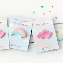 1 paket/los Nette Schreibwaren Süße Regenbogen Wolken Form Memo Pad Papier Aufkleber Kawaii Macaron Stil Haftnotizen Nachricht Post Hinweis