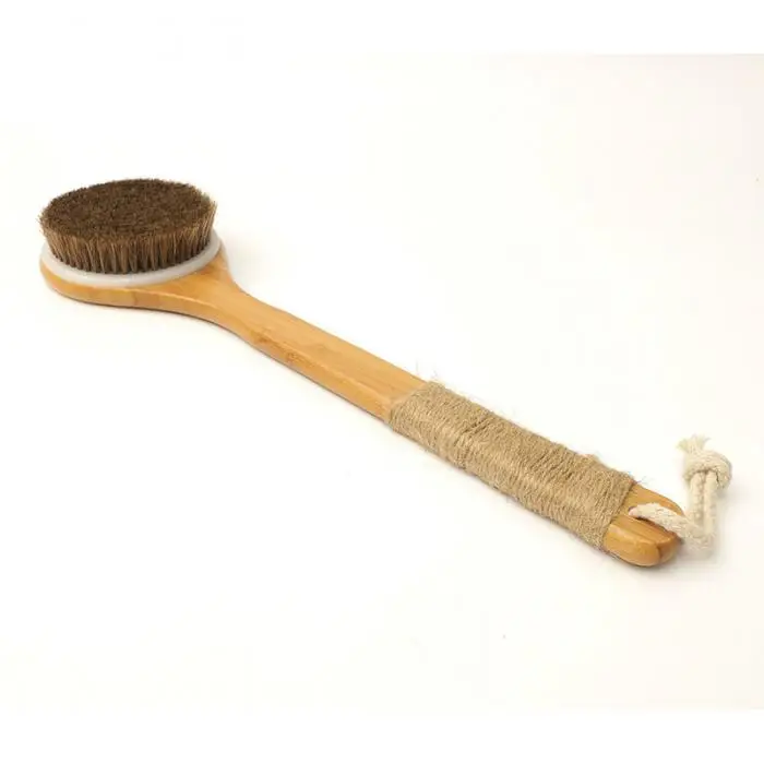 Лидер продаж Душ Кисть с длинными бамбук деревянной ручкой назад скруббер Spa скраб ванна массаж тела кисти