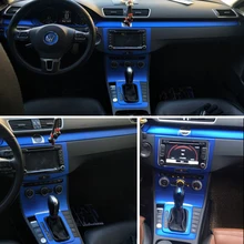 Car-Styling 3D/5D Carbon Fiber Car Interior Center Console Color Change Molding Sticker Decals For Volkswagen VW CC/Passat B7