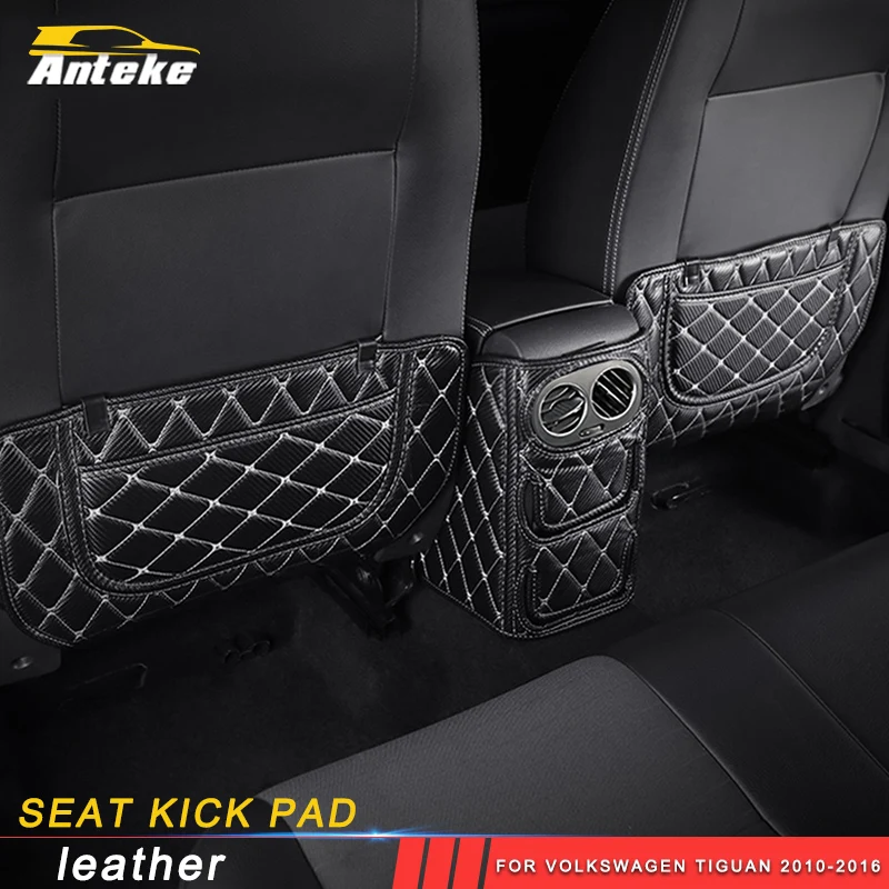 

ANTEKE Car rear seat Anti kick pad cover trim for Volkswagen Tiguan 2010 2011 2012 2013 2014 2015 2016