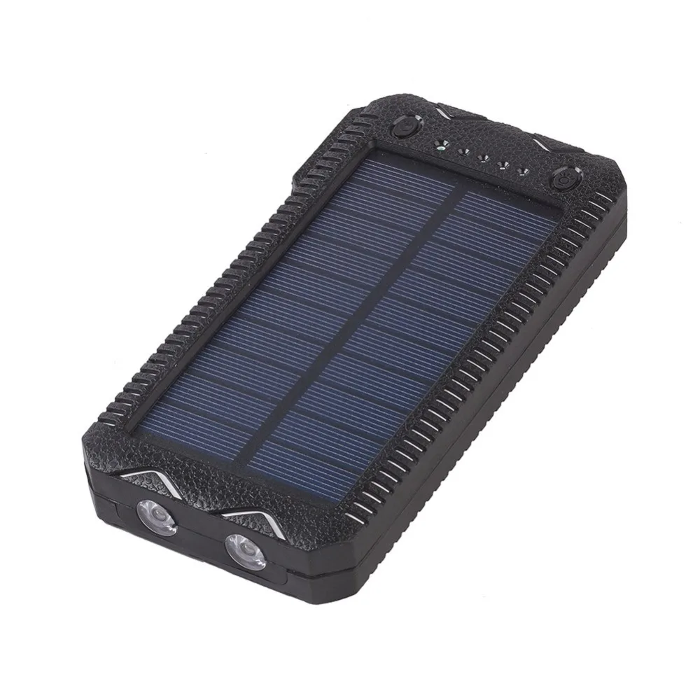 Portable Dual USB & MICRO Input Port Solar Battery Charger External Battery Pack Phone Charger Power Bank for Smartphones