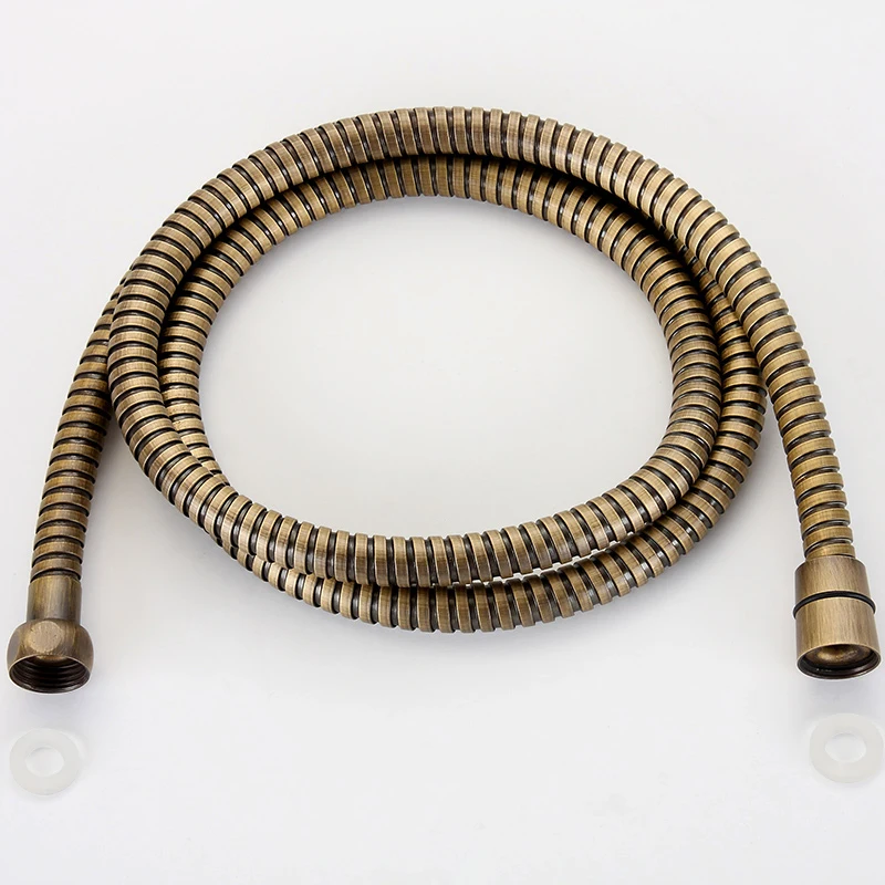 

Bathroom Handheld Shower Hose, Antique Brass Color, European Style, Stainless Steel, 150 cm Flexible Length, Great for Bath Tub