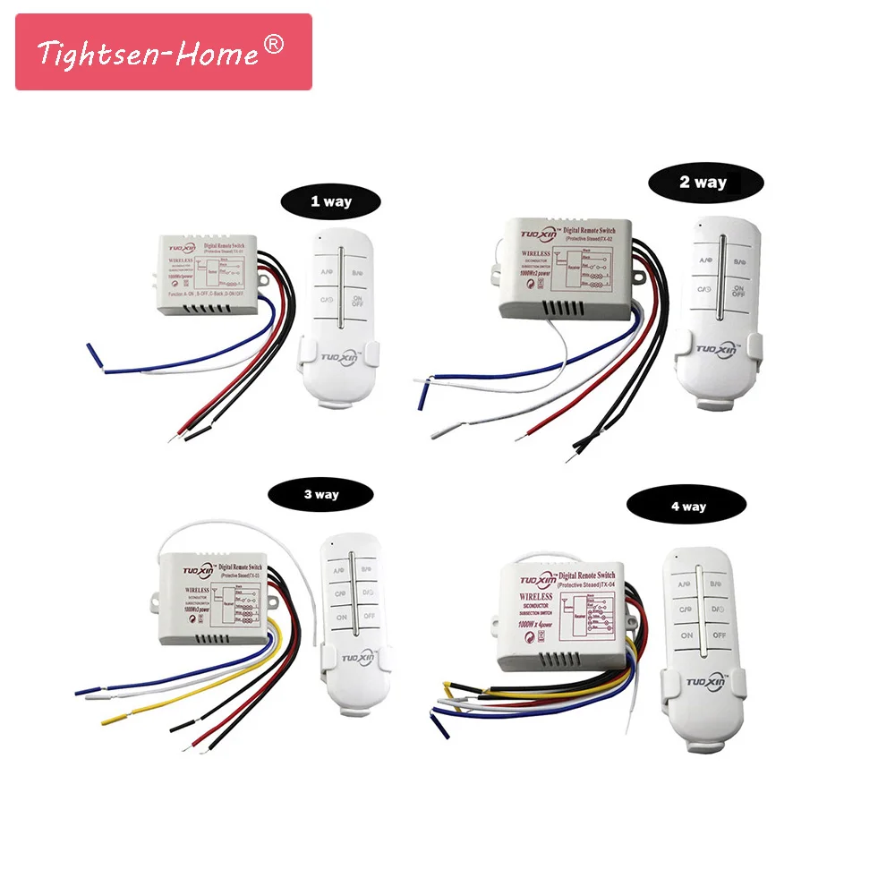 1/2/3/4 подъездных путей, 220 V Дистанционное Цифровой 4 Порты и разъёмы Беспроводной дистанционного Управление переключатель включения/OFF Управление переключатель приемник передатчик для светильник