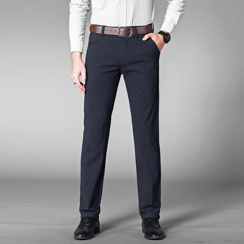 

Vomint Men's Pants Classic Casual Elastic Mens Pants Cotton Black Plus Size 42 46