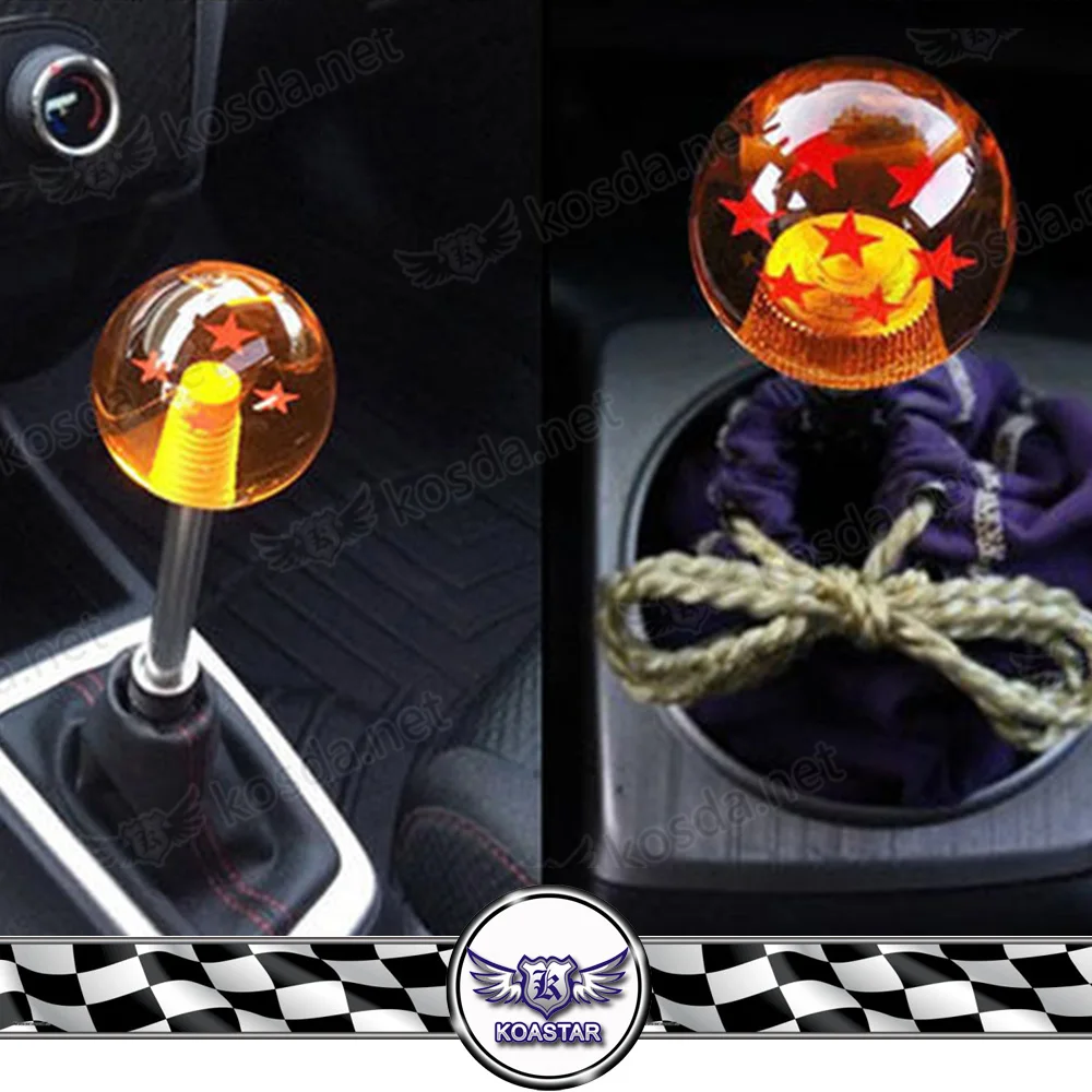 

7 Stars Dragon Ball Z Gear Shift Knob Acrylic Car Sticks Shifter with Adapters 54mm M8x1.25 M10x1.25/1.5