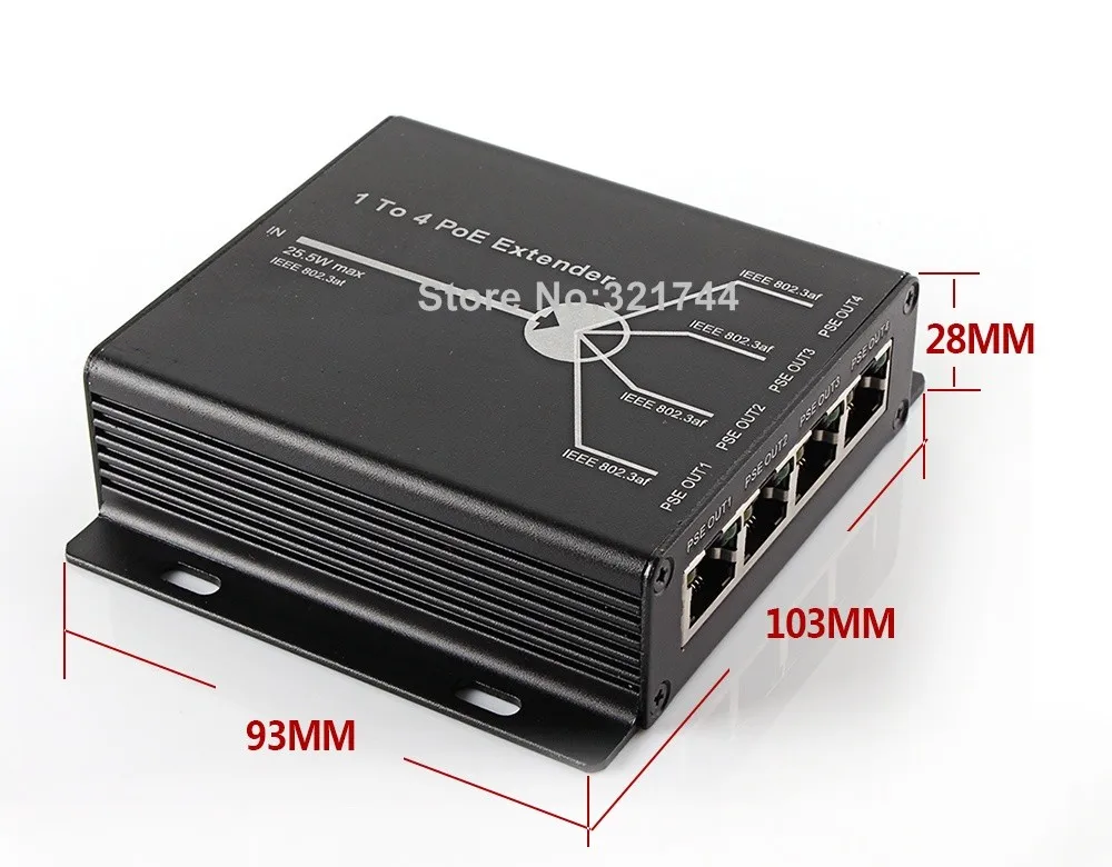 25,5 Вт макс IEEE802.3at в, IEEE802.3af выход один 4 канала 4-портовый PoE удлинитель POE повторитель Max Transimitte расстояние 120 м