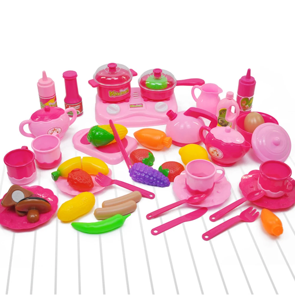 INBEAJY 44PCS Baby Mini Cooking Games Kitchen Toy Plastic Pretend Play