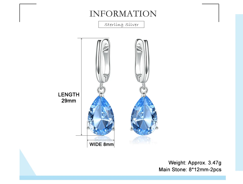 UMCHO Nano Sky Blue Topaz 925 sterling silver earring for women EUJ095B-1-pc (2)