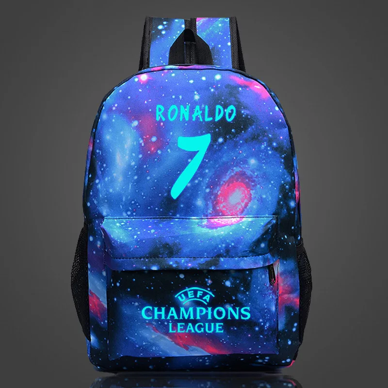 Luminous Teenage Backpack Boys Girls School Bags C Ronaldo Printing Schoolbags Night Rucksack Satchel Mochila BP0257 (9)